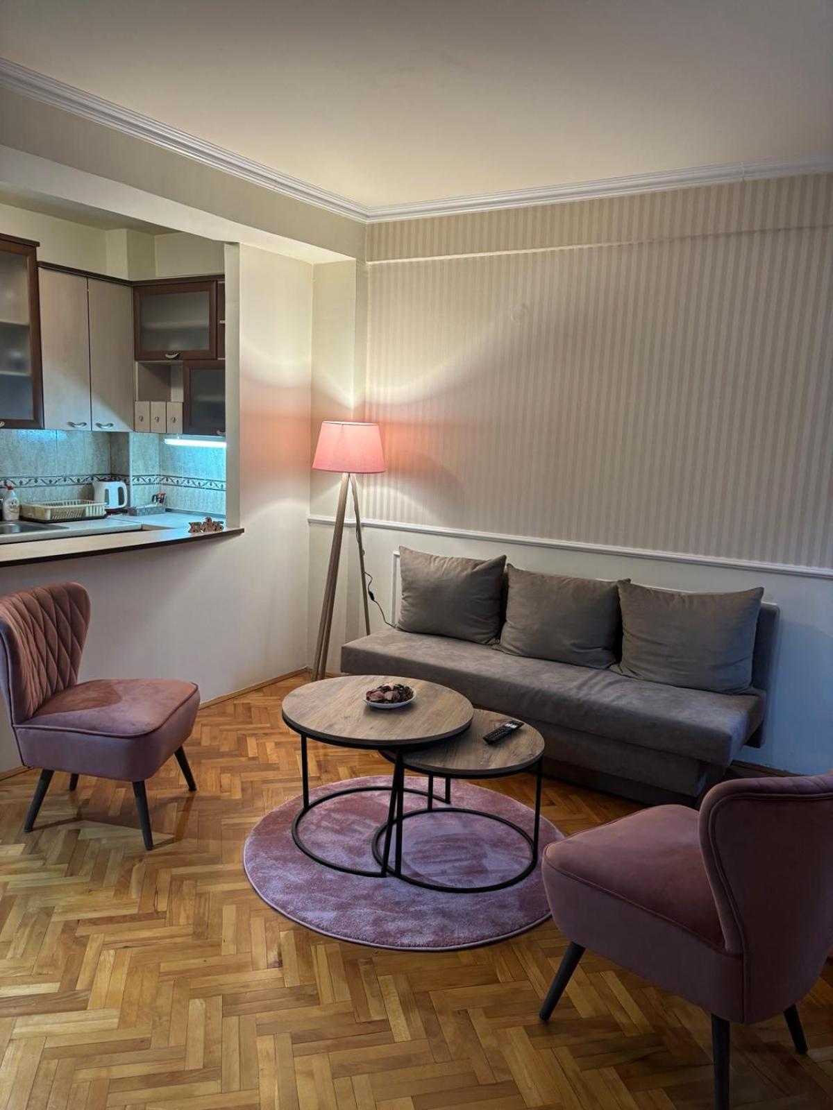 Lovely Square Apartment Purple Velvet Szkopje Kültér fotó
